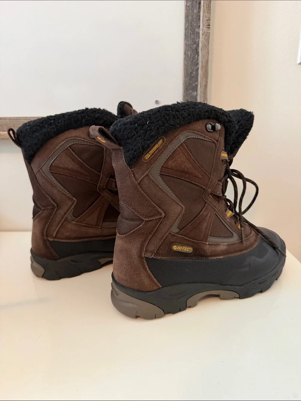 Hi-Tec Brown and Black Insulated Lace-Up Men's Boots